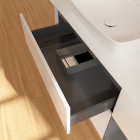 Тумба под раковину Villeroy & Boch Finion 120х50,1 см с подсветкой МДФ глянцевый белый лак/стекло белое матовое G811GKGF