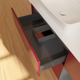 Тумба під раковину Villeroy & Boch Finion 120х50,1 см із підсвічуванням МДФ півонія матовий лак/скло біле матове G811GKHB