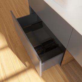 Тумба під раковину Villeroy & Boch Finion 120х50,1 см із підсвічуванням МДФ антрацит матовий лак/скло біле матове G811GNGK