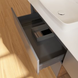 Тумба під раковину Villeroy & Boch Finion 120х50,1 см із підсвічуванням МДФ антрацит матовий лак/скло біле матове G811GNGK