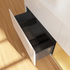 Тумба под раковину Villeroy & Boch Finion 120х50,1 см с подсветкой МДФ глянцевый белый лак/стекло белое матовое G811HFGF