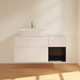 Тумба под раковину Villeroy & Boch Finion 120х50,1 см с подсветкой МДФ белый матовый лак/стекло белое матовое G811PDMT