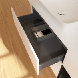 Тумба под раковину Villeroy & Boch Finion 120х50,1 см с подсветкой МДФ белый матовый лак/стекло белое матовое G811PDMT