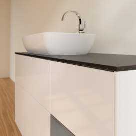 Тумба під раковину Villeroy & Boch Finion 120х50,1 см із підсвічуванням МДФ білий глянцевий лак/скло чорне матове G812GKGF