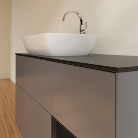 Тумба під раковину Villeroy & Boch Finion 120х50,1 см із підсвічуванням МДФ антрацит матовий лак/скло чорне матове G812PDGK