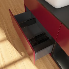 Тумба под раковину Villeroy & Boch Finion 120х50,1 см с подсветкой МДФ пион матовый лак/стекло черное матовое G812PDHB