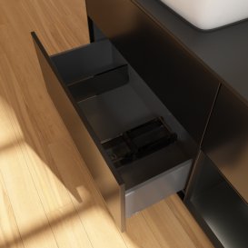 Тумба под раковину Villeroy & Boch Finion 120х50,1 см с подсветкой МДФ черный матовый лак/стекло черное матовое G812PDPD