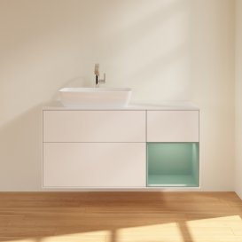 Тумба під раковину Villeroy & Boch Finion 120х50,1 см із підсвічуванням МДФ білий матовий лак/скло біле матове G811GMMT