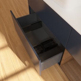 Тумба под раковину Villeroy & Boch Finion 120х50,1 см с подсветкой МДФ темно-синий матовый лак/стекло белое матовое G811GNHG