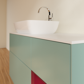 Тумба під раковину Villeroy & Boch Finion 120х50,1 см із підсвічуванням МДФ оливковий матовий лак/скло біле матове G811HBGM