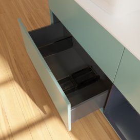 Тумба під раковину Villeroy & Boch Finion 120х50,1 см із підсвічуванням МДФ оливковий матовий лак/скло біле матове G811HGGM