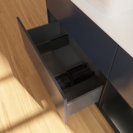 Тумба під раковину Villeroy & Boch Finion 120х50,1 см із підсвічуванням МДФ темно-синій матовий лак/скло біле матове G811PDHG