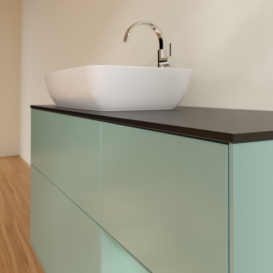 Тумба під раковину Villeroy & Boch Finion 120х50,1 см із підсвічуванням МДФ оливковий матовий лак/скло чорне матове G812GMGM