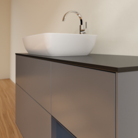 Тумба під раковину Villeroy & Boch Finion 120х50,1 см із підсвічуванням МДФ антрацит матовий лак/скло чорне матове G812HGGK