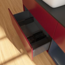 Тумба под раковину Villeroy & Boch Finion 120х50,1 см с подсветкой МДФ пион матовый лак/стекло черное матовое G812HGHB