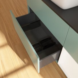 Тумба под раковину Villeroy & Boch Finion 120х50,1 см с подсветкой МДФ оливковый матовый лак/стекло черное матовое G812MTGM