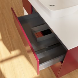 Тумба під раковину Villeroy & Boch Finion 120х50,1 см із підсвічуванням МДФ півонія матовий лак/скло біле матове F821GFHB