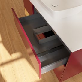 Тумба під раковину Villeroy & Boch Finion 120х50,1 см із підсвічуванням МДФ півонія матовий лак/скло біле матове F821HFHB