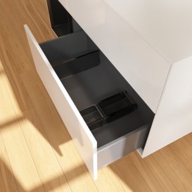 Тумба під раковину Villeroy & Boch Finion 120х50,1 см із підсвічуванням МДФ білий глянцевий лак/скло біле матове F821PDGF