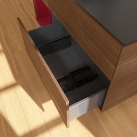 Тумба под раковину Villeroy & Boch Finion 120х50,1 см с подсветкой МДФ шпон грецкого ореха/стекло черное матовое F822HBGN