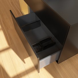 Тумба под раковину Villeroy & Boch Finion 120х50,1 см с подсветкой МДФ черный матовый лак/стекло черное матовое F822HFPD