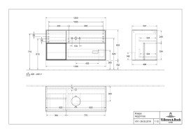 Тумба под раковину Villeroy & Boch Finion 120х50,1 см с подсветкой МДФ шпон дуба/стекло белое матовое F821GKPC