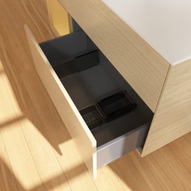 Тумба под раковину Villeroy & Boch Finion 120х50,1 см с подсветкой МДФ шпон дуба/стекло белое матовое F821HFPC