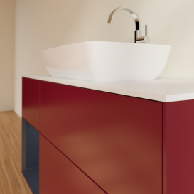 Тумба под раковину Villeroy & Boch Finion 120х50,1 см с подсветкой МДФ пион матовый лак/стекло белое матовое F821HGHB