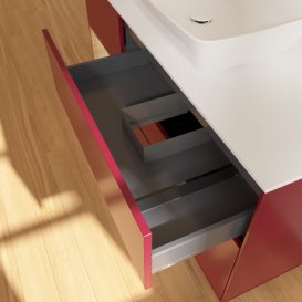 Тумба под раковину Villeroy & Boch Finion 120х50,1 см с подсветкой МДФ пион матовый лак/стекло белое матовое F821PCHB