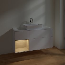 Тумба під раковину Villeroy & Boch Finion 120х50,1 см із підсвічуванням МДФ білий матовий лак/скло біле матове F821PCMT