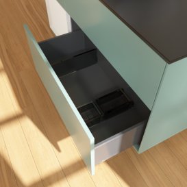 Тумба під раковину Villeroy & Boch Finion 120х50,1 см із підсвічуванням МДФ оливковий матовий лак/скло чорне матове F822GFGM