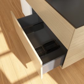 Тумба под раковину Villeroy & Boch Finion 120х50,1 см с подсветкой МДФ шпон дуба/стекло черное матовое F822GFPC