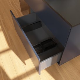 Тумба під раковину Villeroy & Boch Finion 120х50,1 см із підсвічуванням МДФ темно-синій матовий лак/скло чорне матове F822GNHG