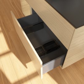 Тумба под раковину Villeroy & Boch Finion 120х50,1 см с подсветкой МДФ шпон дуба/стекло черное матовое F822PCPC