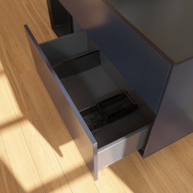 Тумба под раковину Villeroy & Boch Finion 120х50,1 см с подсветкой МДФ темно-синий матовый лак/стекло черное матовое F822PDHG