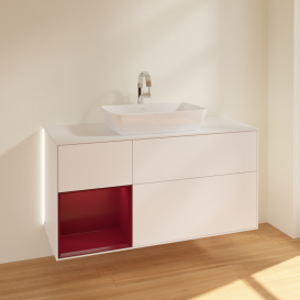 Тумба под раковину Villeroy & Boch Finion 120х50,1 см с подсветкой МДФ белый матовый лак/стекло белое матовое G821HBMT