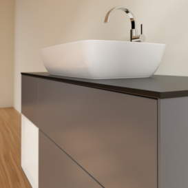 Тумба під раковину Villeroy & Boch Finion 120х50,1 см із підсвічуванням МДФ антрацит матовий лак/скло чорне матове G822GFGK