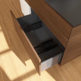 Тумба под раковину Villeroy & Boch Finion 120х50,1 см с подсветкой МДФ шпон грецкого ореха/стекло черное матовое G822GFGN