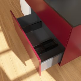 Тумба під раковину Villeroy & Boch Finion 120х50,1 см із підсвічуванням МДФ півонія матовий лак/скло чорне матове G822GFHB