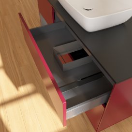 Тумба под раковину Villeroy & Boch Finion 120х50,1 см с подсветкой МДФ пион матовый лак/стекло черное матовое G822GKHB