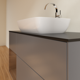 Тумба під раковину Villeroy & Boch Finion 120х50,1 см із підсвічуванням МДФ антрацит матовий лак/скло чорне матове G822GNGK