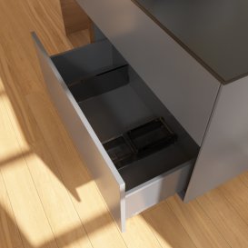 Тумба під раковину Villeroy & Boch Finion 120х50,1 см із підсвічуванням МДФ антрацит матовий лак/скло чорне матове G822GNGK