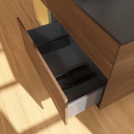 Тумба под раковину Villeroy & Boch Finion 120х50,1 см с подсветкой МДФ шпон грецкого ореха/стекло черное матовое G822HFGN