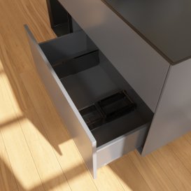 Тумба под раковину Villeroy & Boch Finion 120х50,1 см с подсветкой МДФ антрацит матовый лак/стекло черное матовое G822PDGK