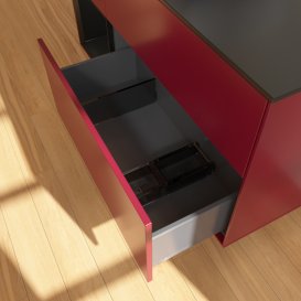 Тумба під раковину Villeroy & Boch Finion 120х50,1 см із підсвічуванням МДФ півонія матовий лак/скло чорне матове G822PDHB