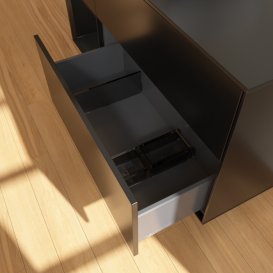 Тумба под раковину Villeroy & Boch Finion 120х50,1 см с подсветкой МДФ черный матовый лак/стекло черное матовое G822PDPD