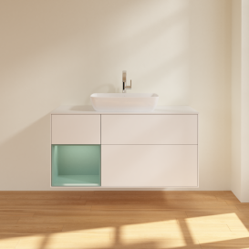 Тумба под раковину Villeroy & Boch Finion 120х50,1 см с подсветкой МДФ белый матовый лак/стекло белое матовое G821GMMT