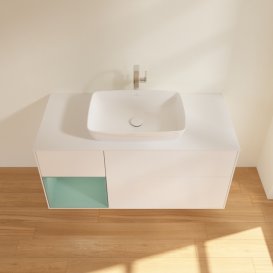 Тумба под раковину Villeroy & Boch Finion 120х50,1 см с подсветкой МДФ белый матовый лак/стекло белое матовое G821GMMT