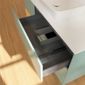 Тумба под раковину Villeroy & Boch Finion 120х50,1 см с подсветкой МДФ оливковый матовый лак/стекло белое матовое G821HFGM