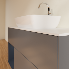 Тумба під раковину Villeroy & Boch Finion 120х50,1 см із підсвічуванням МДФ антрацит матовий лак/скло біле матове G821HGGK